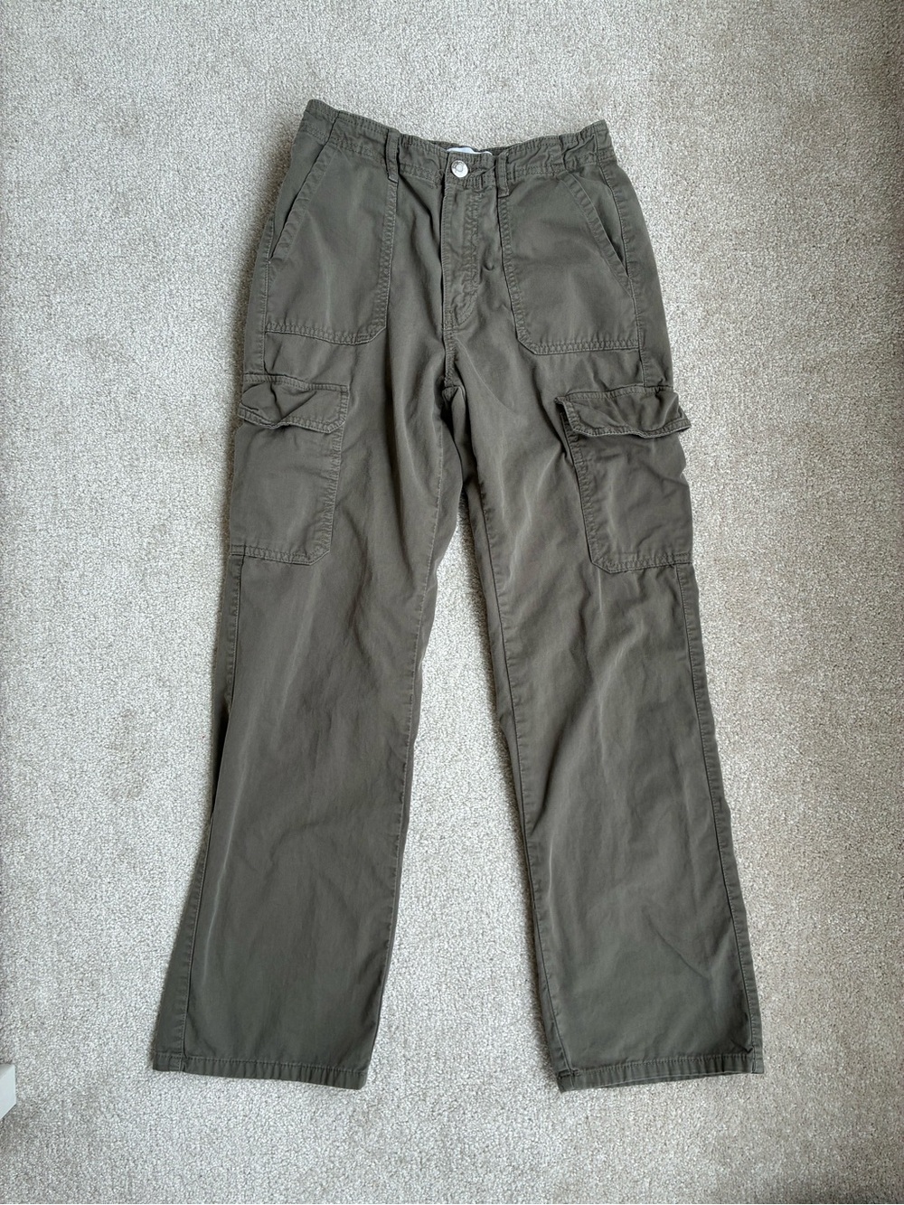 Zara Olive Wide-Leg Cargo Pants